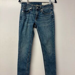 rag & bone Dre Low Rise Slim Boyfriend Jeans Size 24 Blue Stretch designer denim